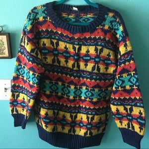 Colorful knit sweater